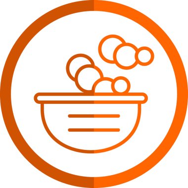 Sabun köpük ikonlu bir kase sıvı. 