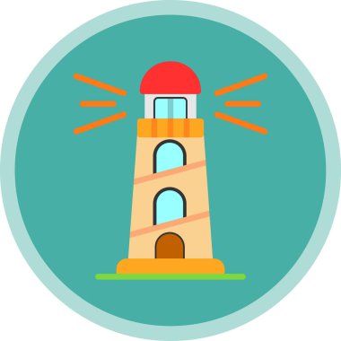 Deniz feneri. Web simgesi basit illüstrasyon