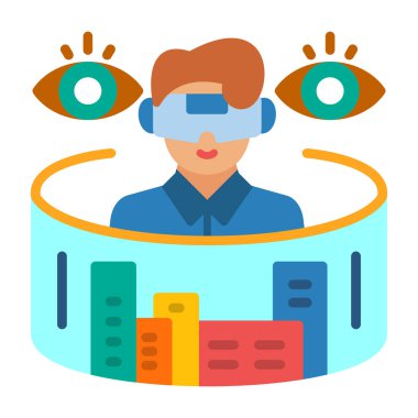 vr gerçeklik simgesi, vektör illüstrasyonu