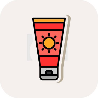 Güneş kremi simge vektör çizim