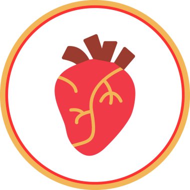 İnsan kalbi simgesi, vektör illüstrasyonu basit tasarım