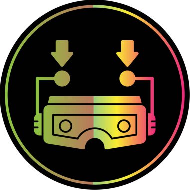 Sanal gerçeklik. Basit vektör. Çizim. vr gözlük simgesi