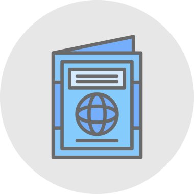 Düz pasaport simge vektör çizim