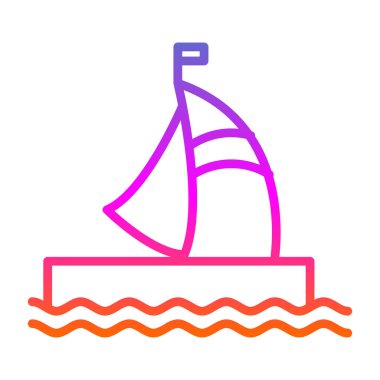 Yelkenli ikonu. özet çizim vektörü 