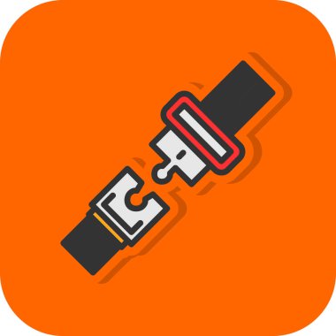 Emniyet kemeri düz simgesi, vektör illüstrasyonu 