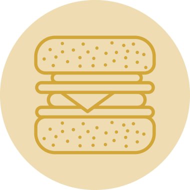 Burger simgesi vektör illüstrasyonu basit tasarım