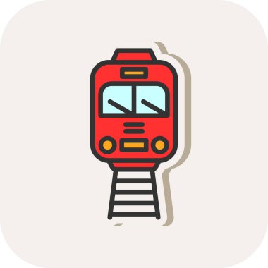 Tramvay düz simge vektör çizim