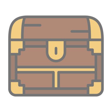 Altın sikkeli hazine sandığı vektör çizimi tasarımı