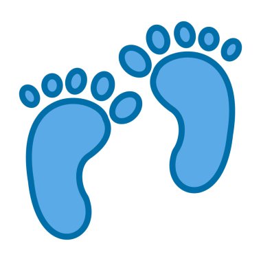 Ayak izi simgesi, vektör illüstrasyonu basit tasarım