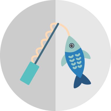 balıkçılık simgesi vektör taslağı çizimi 