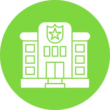 Polis karakolu web simgesi, vektör illüstrasyonu 