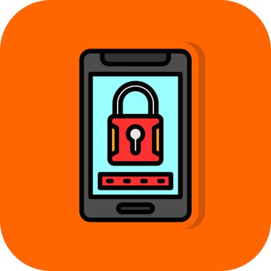 akıllı telefon güvenlik simgesi, vektör illüstrasyonu 