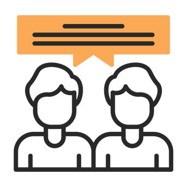 Konuşma baloncuğu olan iki adam, vektör simgesi tasarımı