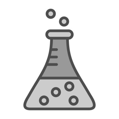 Bilim şişesi. Basit tasarım. Beaker vektör simgesi              