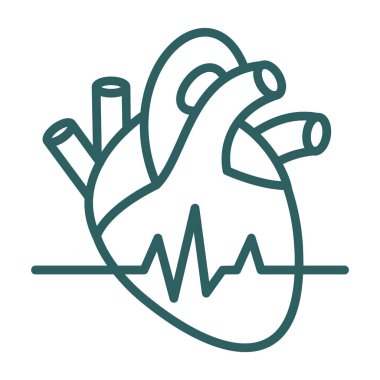 kalp atış hızı simgesi, vektör illüstrasyonu basit tasarım