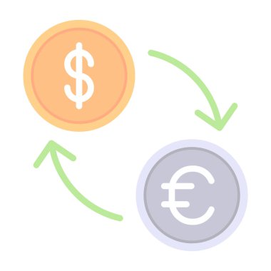 Para birimi değişim simgesi, vektör illüstrasyon tasarımı