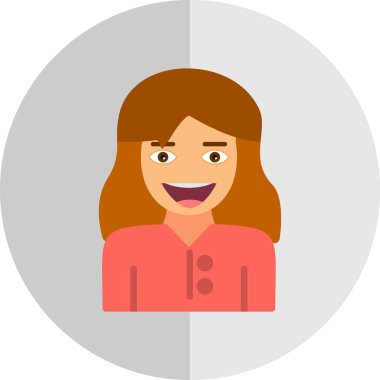 kız simgesi, vektör illüstrasyonu 