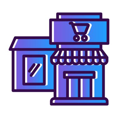 Alışveriş mağazası simgesi vektör çizimi çizimi