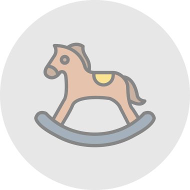 Sallanan at oyuncağı simgesi, vektör illüstrasyonu