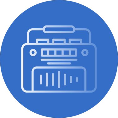 Retro radyo ikonu. Basit vektör illüstrasyonu