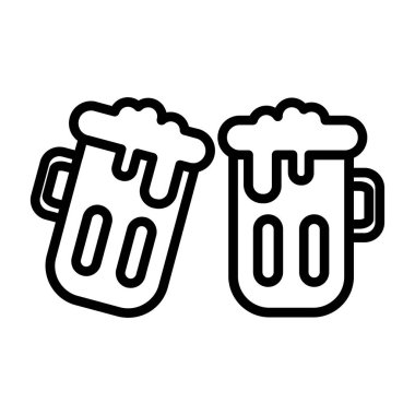 Bira kupa simgesinde düz stil 