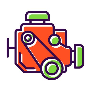 araba motoru simgesi, vektör illüstrasyonu basit tasarım