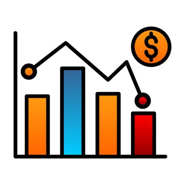 Pazar dalgalanması simgesi, vektör illüstrasyonu