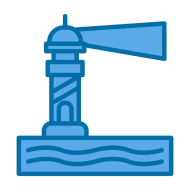 Deniz feneri. Web simgesi basit illüstrasyon