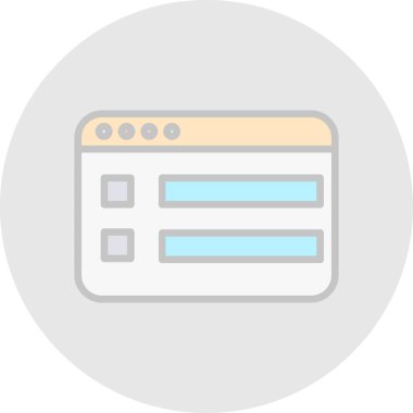 Web tarayıcı düz vektör simgesi