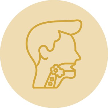 Erkek boğaz ikonu. Gırtlak kanseri vektör logosunun ağ için düz çizimi 