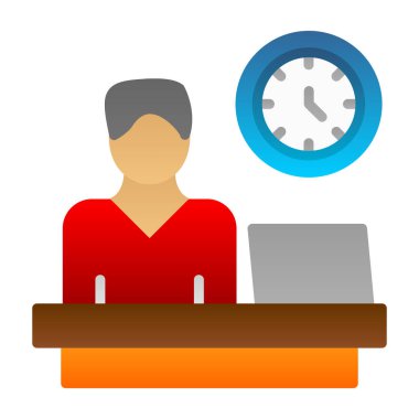 zaman düz vektör simgesi