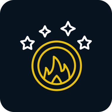 Ateş ikonu halkası, vektör illüstrasyonu 