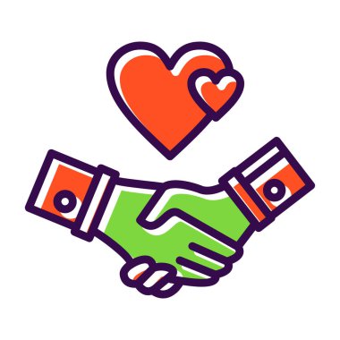 İki el sıkışma simgesinin vektör illüstrasyonu