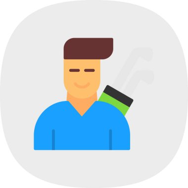 Golfçü web simgesi, vektör illüstrasyonu 