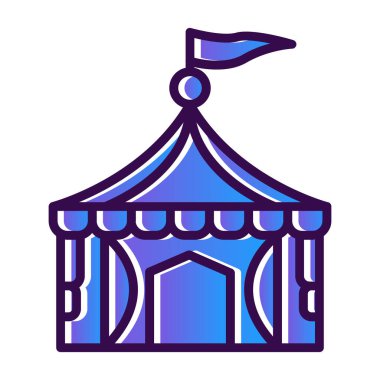 Sirk çadırı simgesi logosu Basit tasarım illüstrasyonu