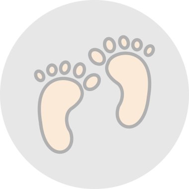 Ayak izi simgesi, vektör illüstrasyonu basit tasarım