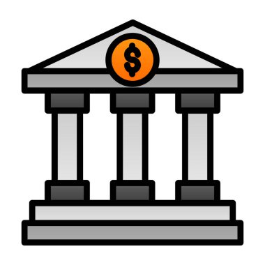 Banka bina simgesini, basit vektör çizim 
