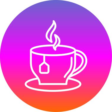Sıcak çay ikonu, vektör illüstrasyonu