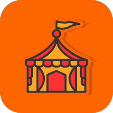 Sirk çadırı simgesi basit tasarım illüstrasyonu