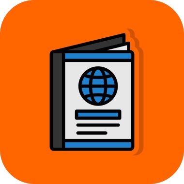 Düz pasaport simge vektör çizim