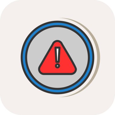 Dikkat uyarı simgesi tam taslak biçiminde 