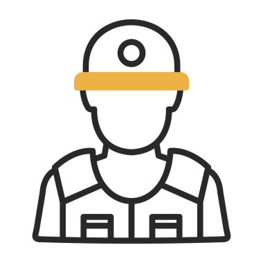 Miğfer vektör tasarımlı inşaat işçisi