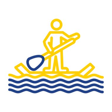 Kürek surf simgesi basit tasarım illüstrasyonu