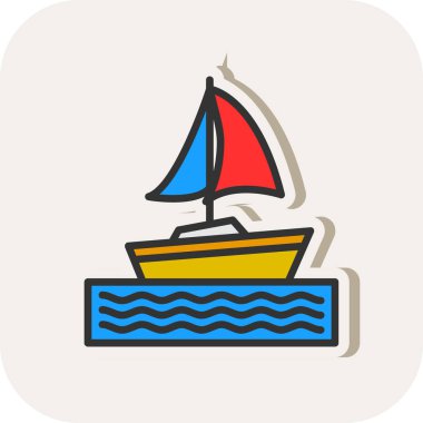 Yelkenli. Web simgesi basit illüstrasyon