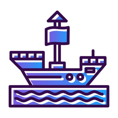 Gemi. Basit düz simge resimlemesi