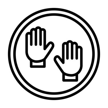 Eldivenler web simgesi vektör illüstrasyonu 