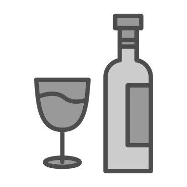 Şarap kadehi ikonu. Beyaz arkaplanda web tasarımı için alkol cam vektör simgesinin basit bir çizimi