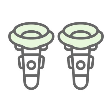 iki - renk çizgi vektör simgesi.