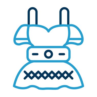 Bavyera Dirndl elbise, vektör illüstrasyonu