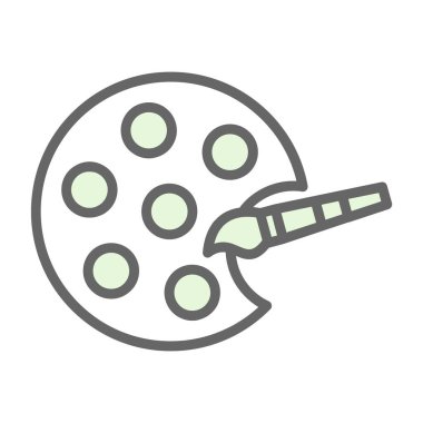 boya fırçası ile renk paleti 